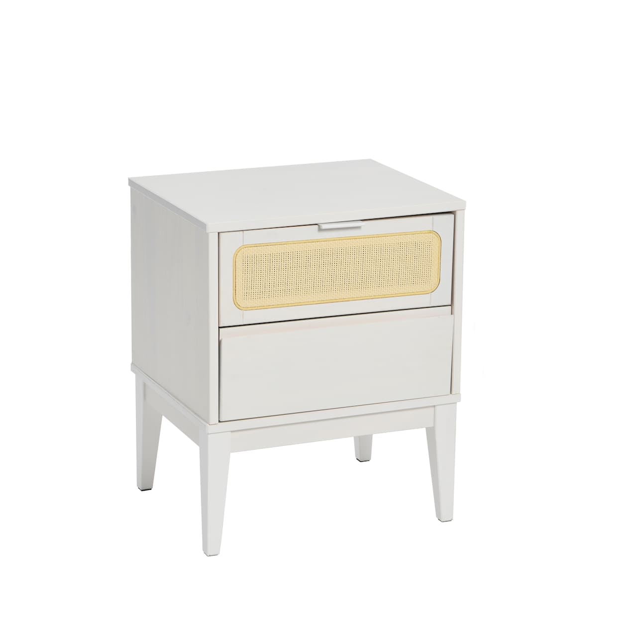 Hello Honey® Crawford 24" Solid Wood Nightstand with Storage Drawers and Cane Detail